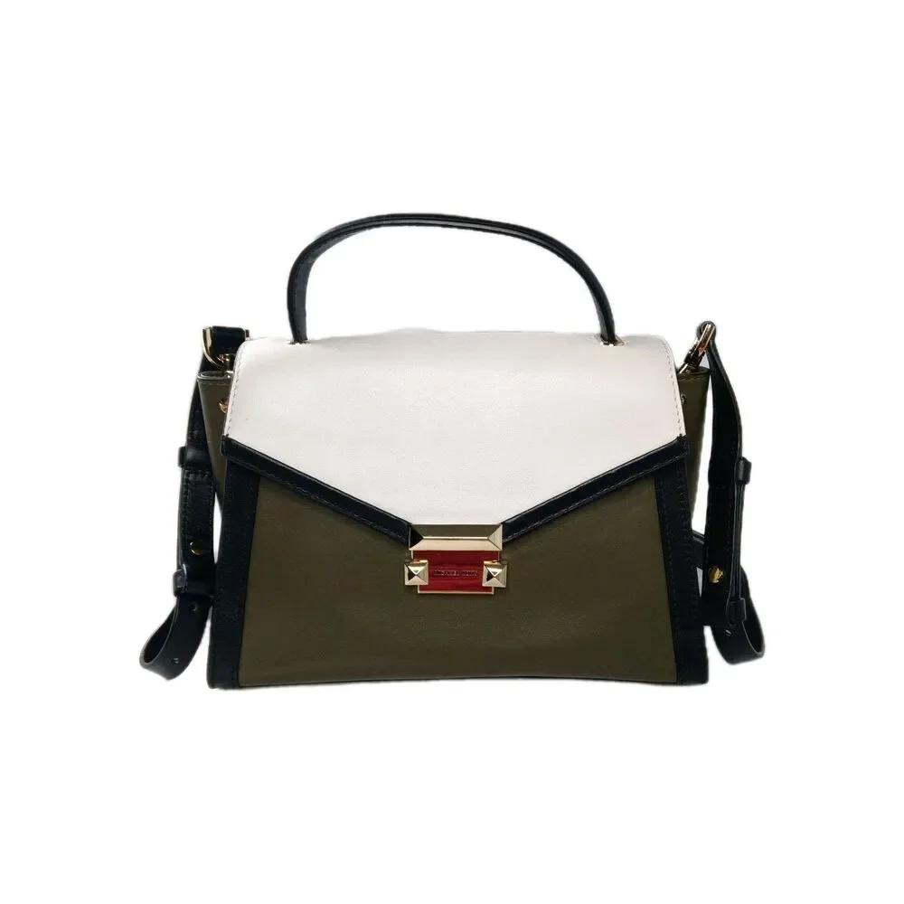 Michael Kors Whitney Medium Leather Satchel Olive Multicolor Handbag
